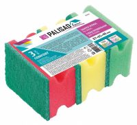 Губки для посуды профильные Comfort, 87 x 65 x 40 мм, 3 шт, Home PALISAD 923555